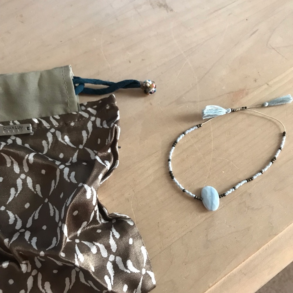 Chan Luu Blue Bead Adjustable Bracelet with Pouch - Picture 1 of 8